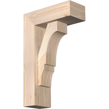 Ekena Millwork Balboa Block Smooth Bracket w/ Offset Brace, Douglas Fir, 5 1/2"W x 14"D x 22"H BKT0604X14X22BOA05SDF